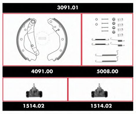 Imagine Set frana, frana tambur REMSA SPK 3091.01