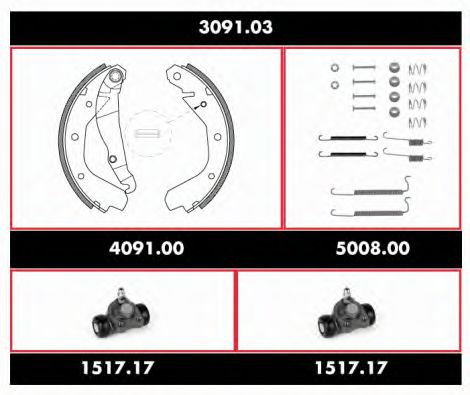 Imagine Set frana, frana tambur REMSA SPK 3091.03