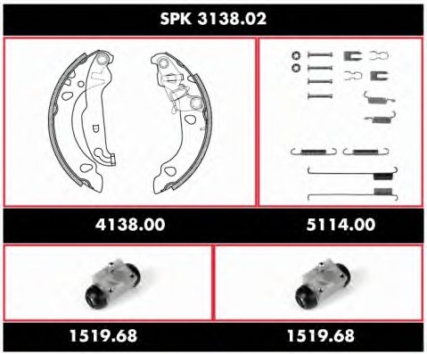 Set frana, frana tambur REMSA SPK 3138.02