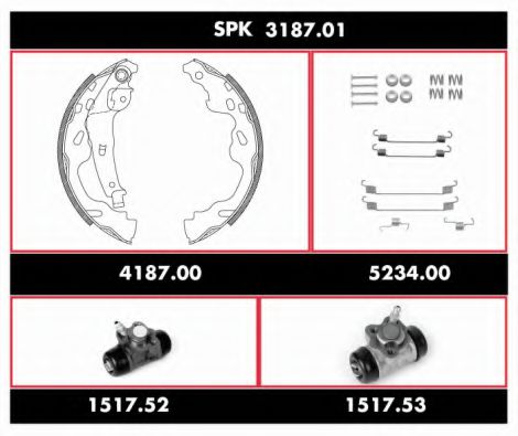 Set frana, frana tambur REMSA SPK 3187.01