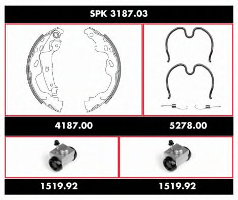 Set frana, frana tambur REMSA SPK 3187.03