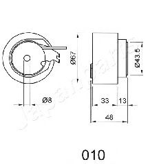 Imagine Mecanism tensionare, curea distributie JAPANPARTS BE-010