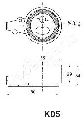 Mecanism tensionare, curea distributie JAPANPARTS BE-K05