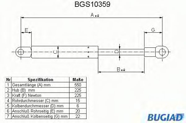 Imagine Amortizor capota BUGIAD BGS10359