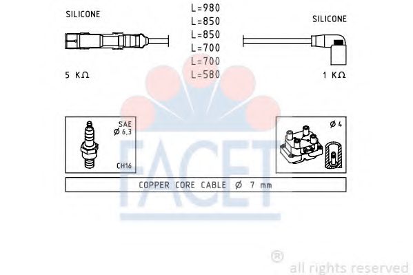 Imagine Set cablaj aprinder FACET 4.9590