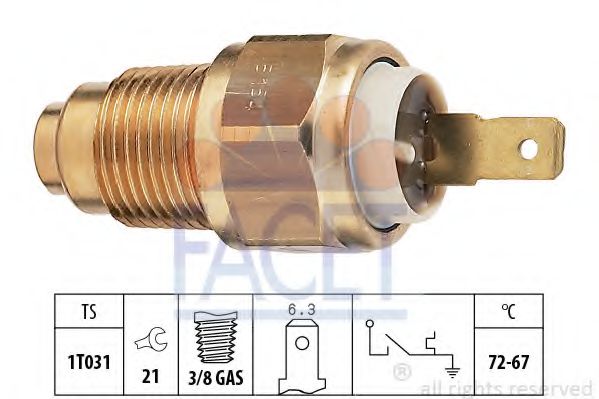 Comutator temperatura, ventilator radiator FACET 7.5234