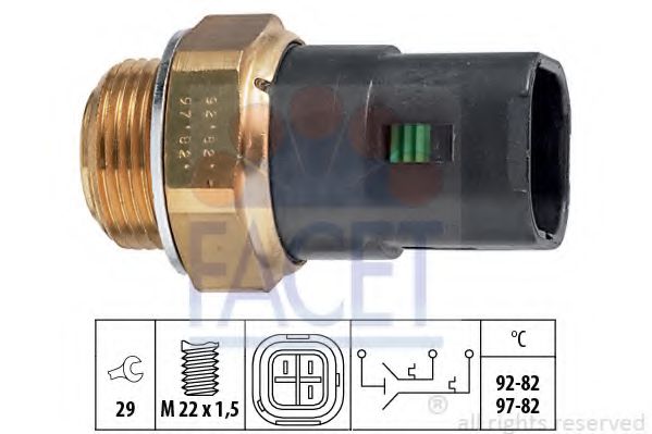 Imagine Comutator temperatura, ventilator radiator FACET 7.5628