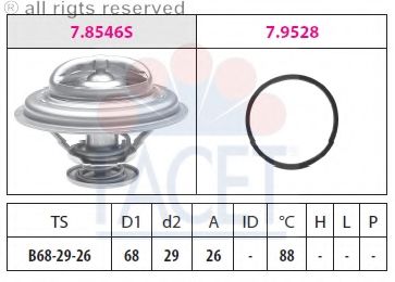 Imagine termostat,lichid racire FACET 7.8546