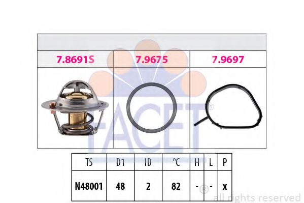 Imagine termostat,lichid racire FACET 7.8692