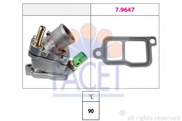 Imagine termostat,lichid racire FACET 7.8733