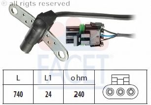 Imagine Senzor impulsuri, arbore cotit FACET 9.0018