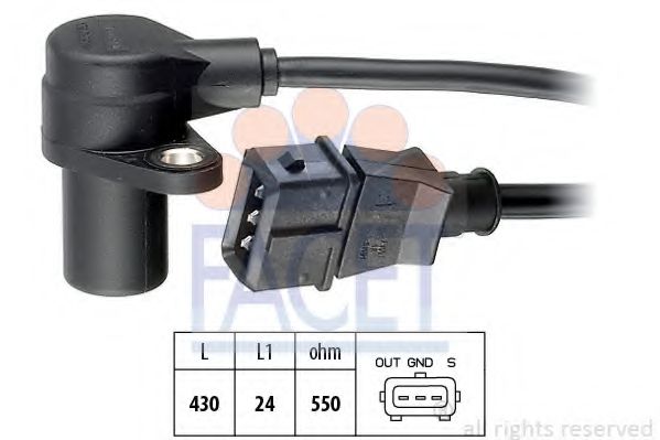Senzor impulsuri, arbore cotit FACET 9.0159