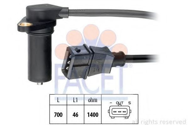 Imagine Senzor impulsuri, arbore cotit FACET 9.0224