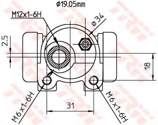 Imagine Cilindru receptor frana TRW BWD134