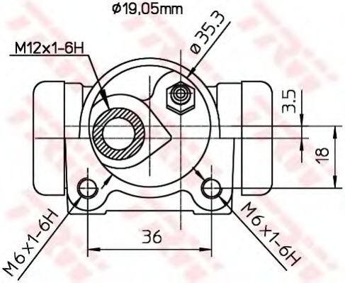 Imagine Cilindru receptor frana TRW BWD300