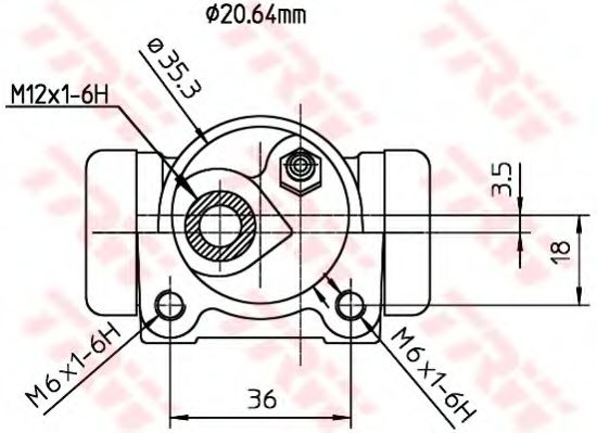 Imagine Cilindru receptor frana TRW BWF152