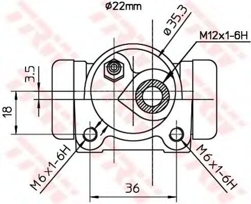 Imagine Cilindru receptor frana TRW BWH186