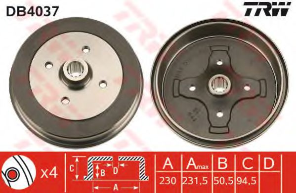 Imagine Tambur frana TRW DB4037