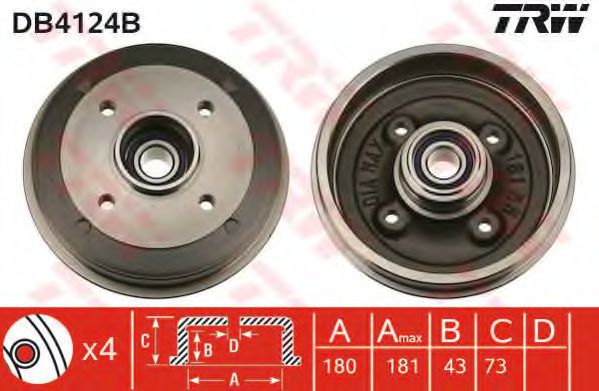 Imagine Tambur frana TRW DB4124B