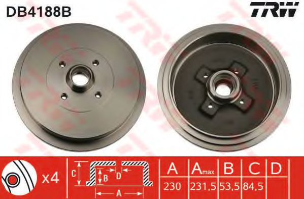 Imagine Tambur frana TRW DB4188B