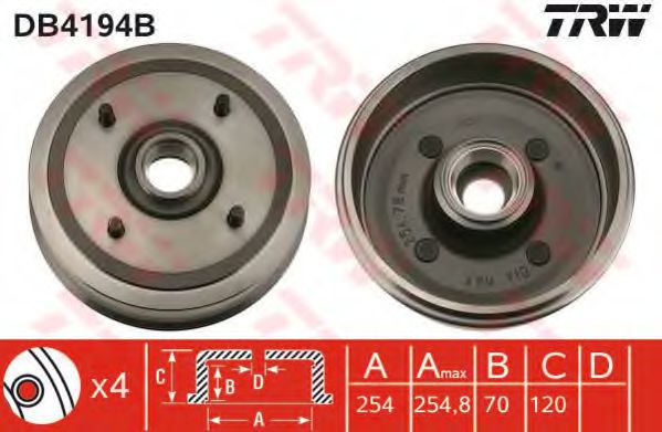 Imagine Tambur frana TRW DB4194B