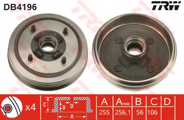 Imagine Tambur frana TRW DB4196