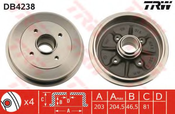 Imagine Tambur frana TRW DB4238