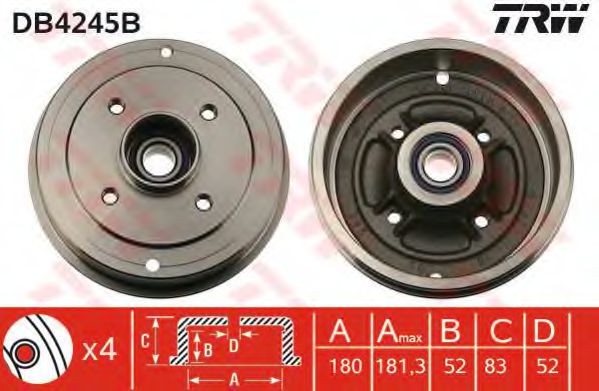 Imagine Tambur frana TRW DB4245B