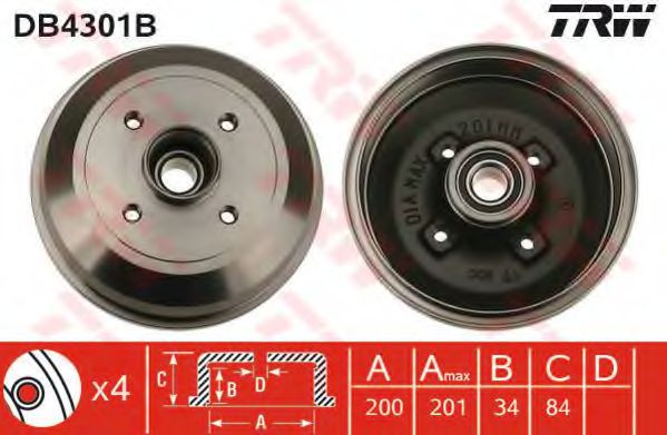 Imagine Tambur frana TRW DB4301B