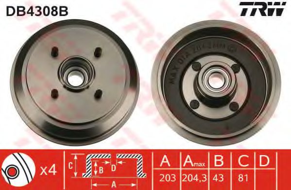 Imagine Tambur frana TRW DB4308B