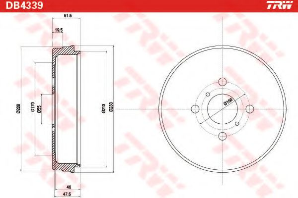 Imagine Tambur frana TRW DB4339