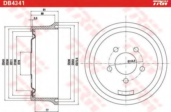 Imagine Tambur frana TRW DB4341