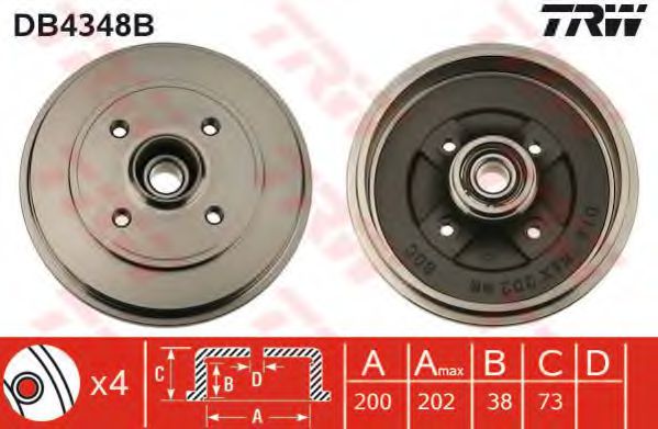 Imagine Tambur frana TRW DB4348B