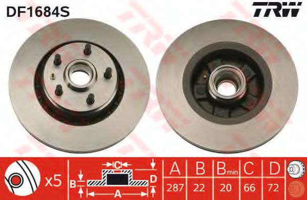 Imagine Disc frana TRW DF1684S