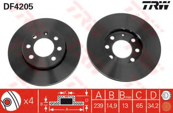 Imagine Disc frana TRW DF4205