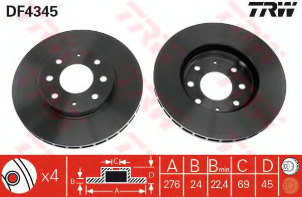 Imagine Disc frana TRW DF4345