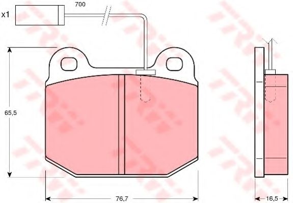 Imagine set placute frana,frana disc TRW GDB1253