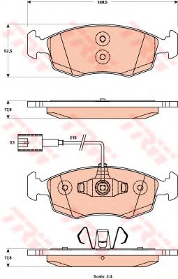 Imagine set placute frana,frana disc TRW GDB1899