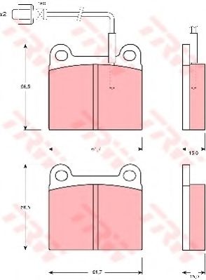 Imagine set placute frana,frana disc TRW GDB240