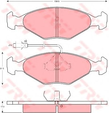 Imagine set placute frana,frana disc TRW GDB281