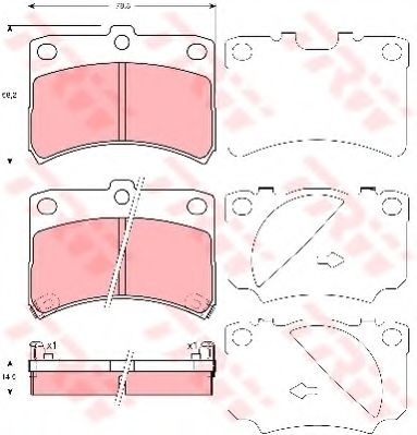 Imagine set placute frana,frana disc TRW GDB3219