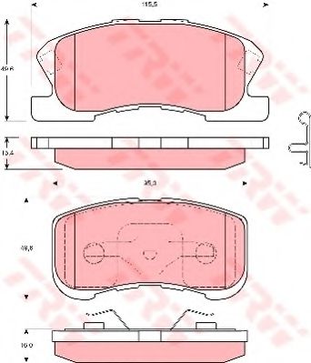 Imagine set placute frana,frana disc TRW GDB3220