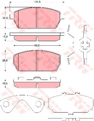 Imagine set placute frana,frana disc TRW GDB3234