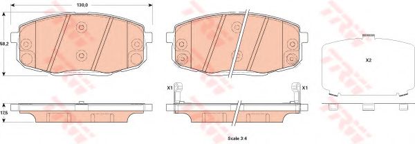 Imagine set placute frana,frana disc TRW GDB3523