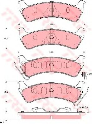 Imagine set placute frana,frana disc TRW GDB4041