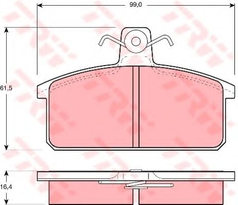 Imagine set placute frana,frana disc TRW GDB657