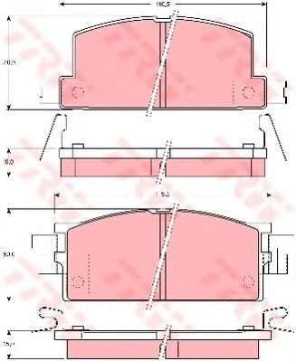 Imagine set placute frana,frana disc TRW GDB780