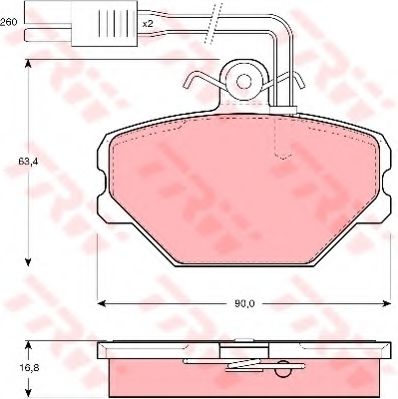 Imagine set placute frana,frana disc TRW GDB836