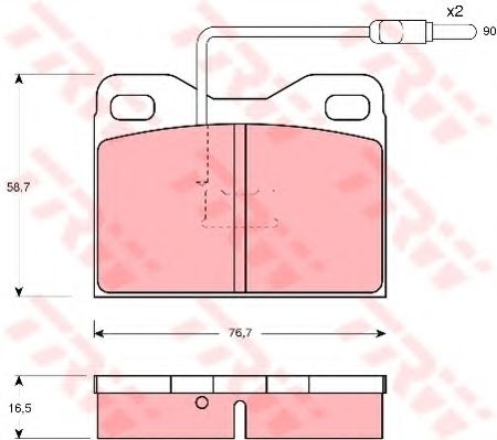 Imagine set placute frana,frana disc TRW GDB909