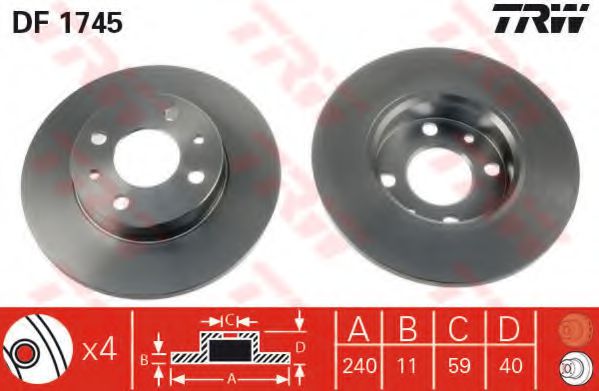 Imagine Set frana, frana disc TRW GTD1042